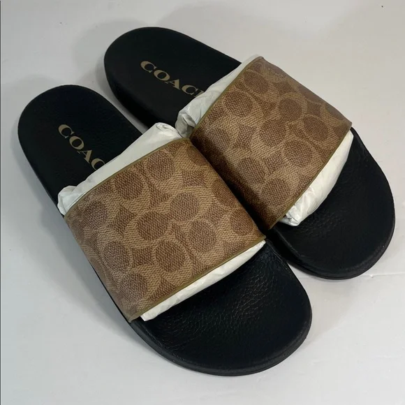 Coach Signature Udele Brown and Black Slides women’s size 11 - Picture 5 of 13